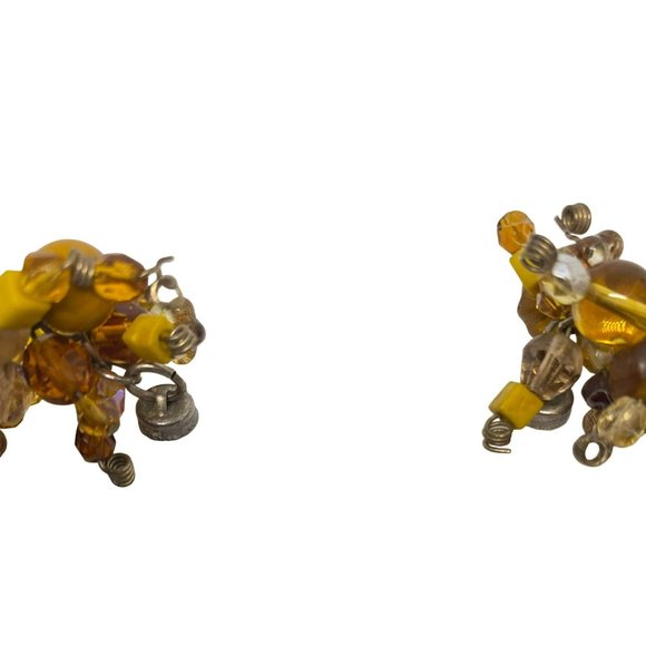 Handmade Brown Orange Fancy Fringe Glass Bead Bracelet with Magnet Closure - Picture 3 of 4